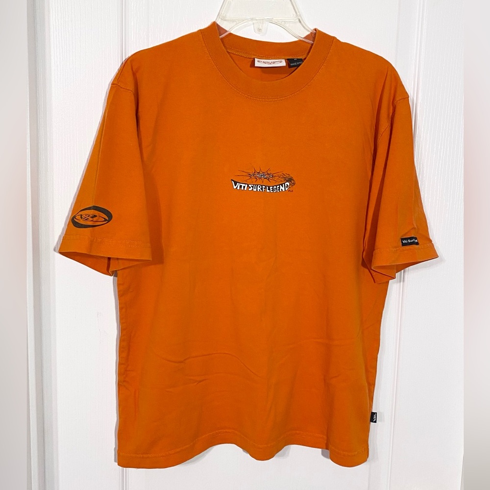 Y2K VTG Viti Surf Legend Fiji Graphic Tee Orange Size 14 (Large)